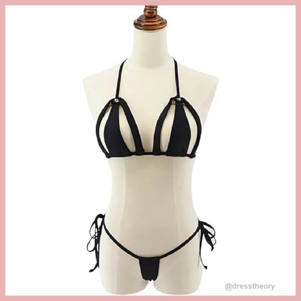 Micro Bikini Set Adjustable Straps Elastic Materi… - image 5